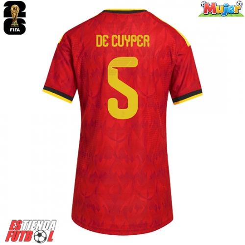 Bélgica Maxim De Cuyper #5 Primera Equipación Mujer Mundial 2026 Manga Corta